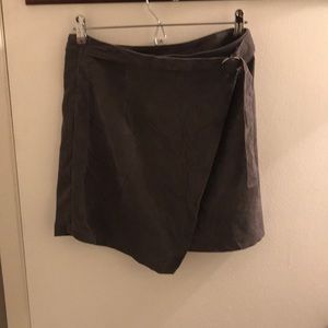grey corduroy asymmetrical skirt
